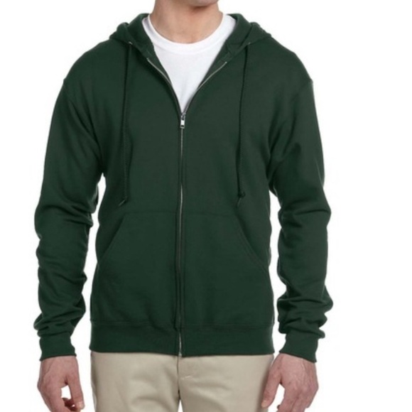 Jerzees Hunter Green Full Zip Sweatshirt -Size M - Picture 1 of 3
